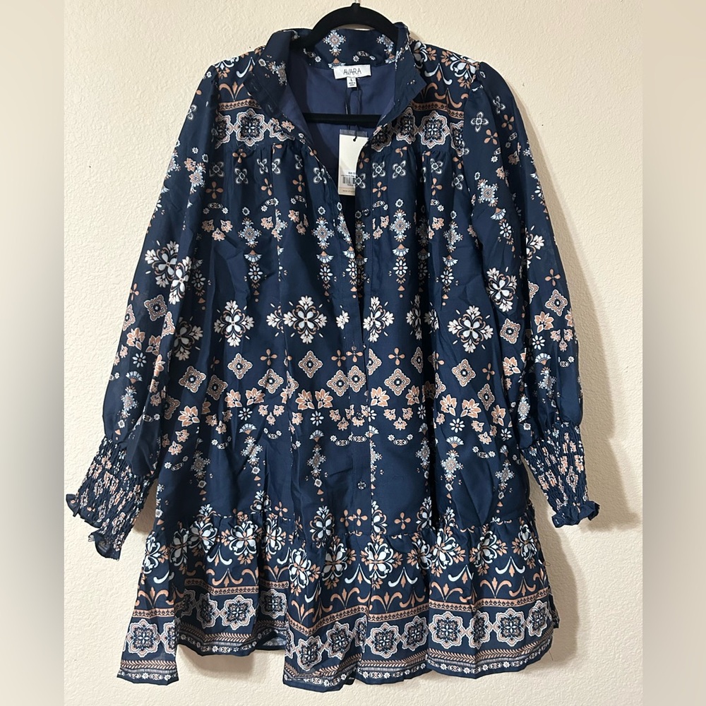 Avara Dark Blue Floral Dress